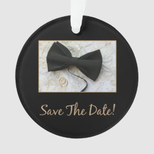 Save the Date Bow Krawatte auf Kleid Ornament
