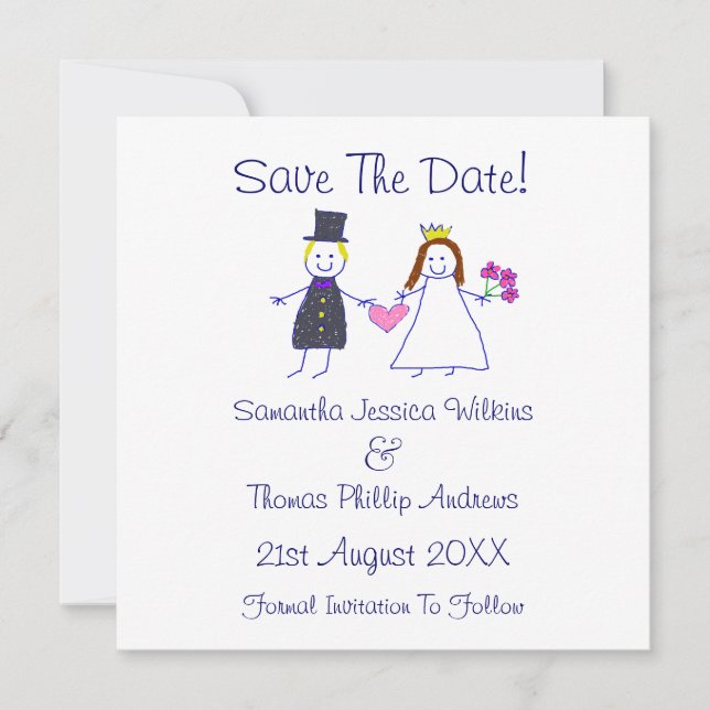 Save The Date! Braut & Groom Holding Herz Date (Vorderseite)