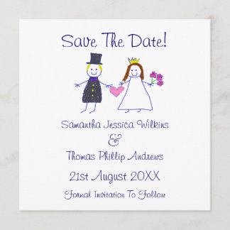 Save The Date! Braut & Groom Holding Herz Save The Date