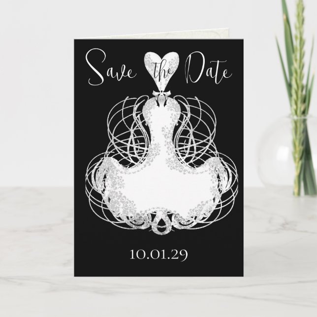 Save the Date - Brautkleid Einladung (Vorderseite)