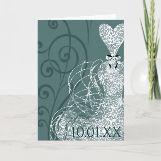 Save the Date - Brautkleid - maßgeschneidert Ankündigung (Vorderseite)