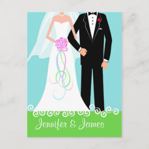 Save the Date - Bridge & Groom Postkarte