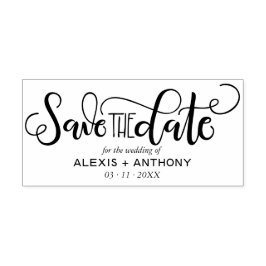 Save the Date Briefmarke mit individuellen Namen Gummistempel