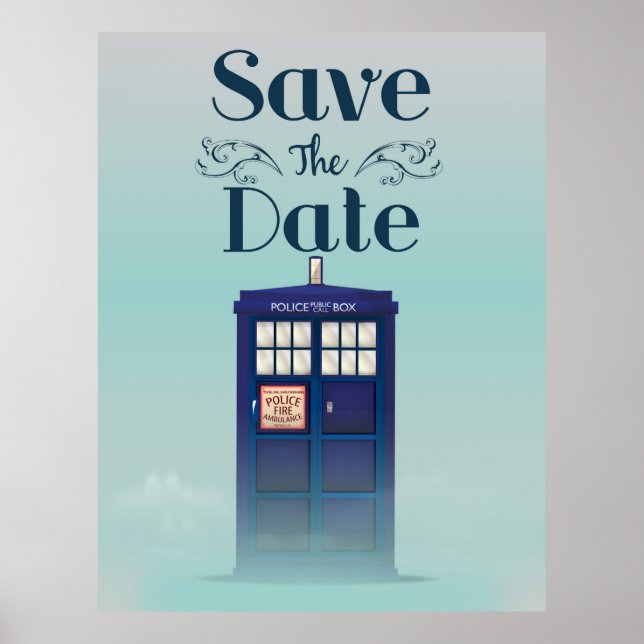 Save the Date British Police Box Poster (Vorne)