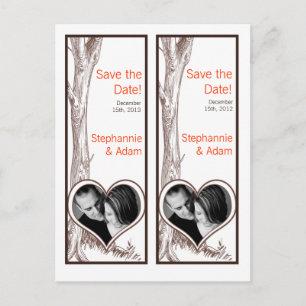Save the Date Buchzeichen Favors Fall Tree Ursprün Ankündigungspostkarte