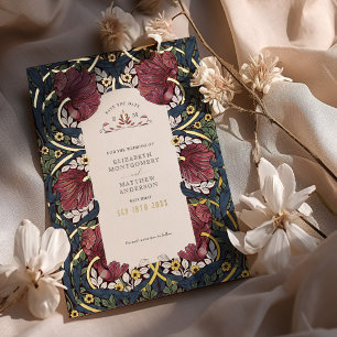 Save the Date Burgund Weinblau Pimpernel Vintage Folieneinladung