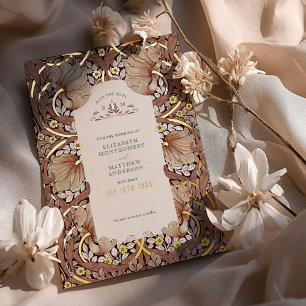 Save the Date Burnt Sienna Pimpernel Vintag Folieneinladung