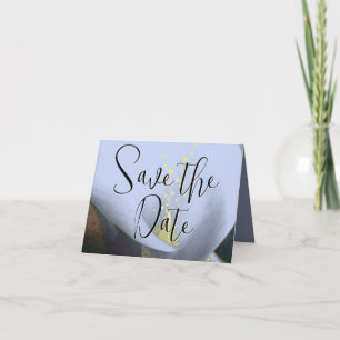 Save the Date Cala Lily - Blau und Gelb Einladung