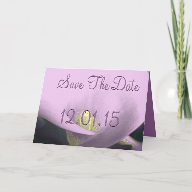 Save the Date Cala Lily - Lila-Lavender Einladung (Vorderseite)