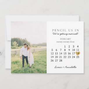 Save the Date Calendar Gold Heart Februar 2023 Einladung