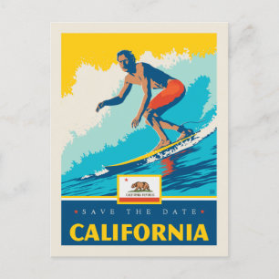 Save The Date   California Einladungspostkarte