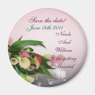 Save the Date Callalilien-Blumenstraußmagnet Magnet