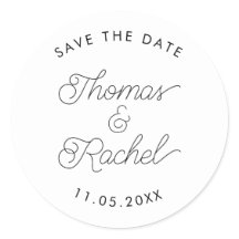 Save the Date Calligraphy Script Umschlag Aufklebe