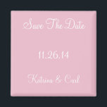Save the Date Cameo Pink Magnet<br><div class="desc">Save the Date Monogram Magnete mit Bride's Name,  Groom's Name and Wedding Date Designer Solid Color Style Option - stilvolle und individuell anpassbare Gestaltungsoption - Cameo Pink Upscale Color Coordinating Full Color personalisierte Magnete sind ideal für den Versand an eingeladene Hochzeitsgäste,  da Hochzeiten das Datum Erinnerungen speichern.</div>