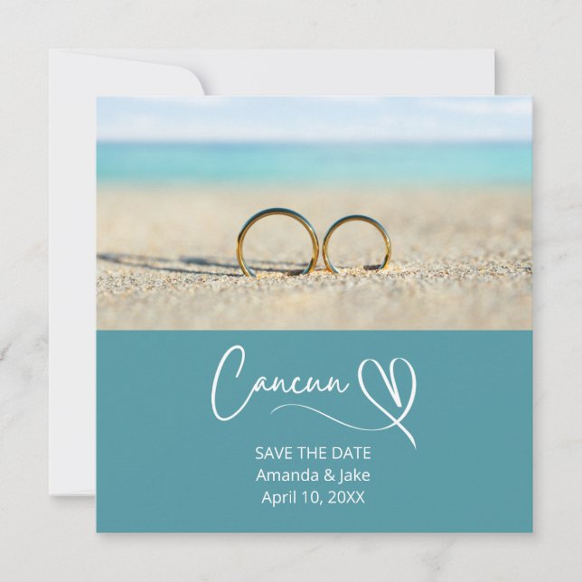Save the Date Cancun Destination Beach Wedding (Vorderseite)