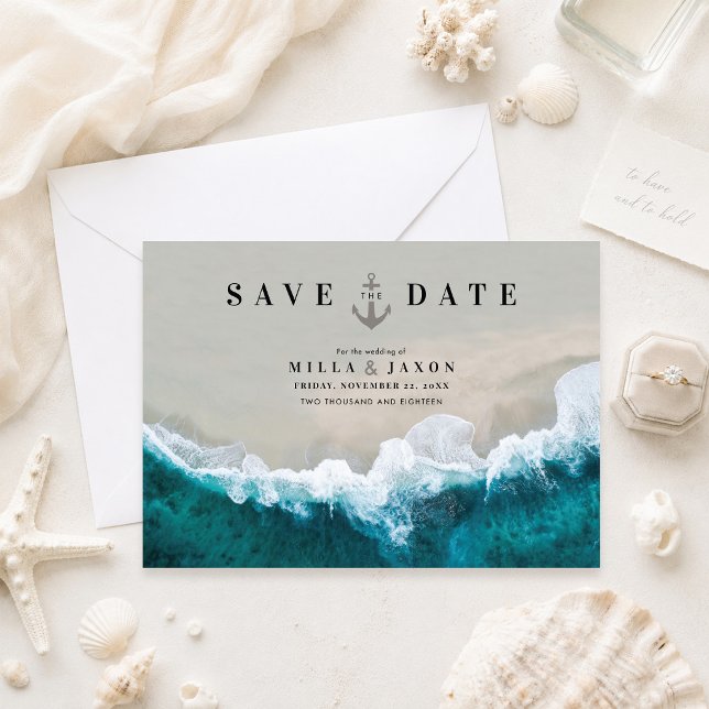 Save the Date Card Beach Summer Nautic Einladung (Von Creator hochgeladen)