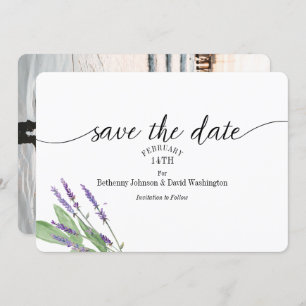 Save the Date Card Lavendel Wasserfarbe Einladung