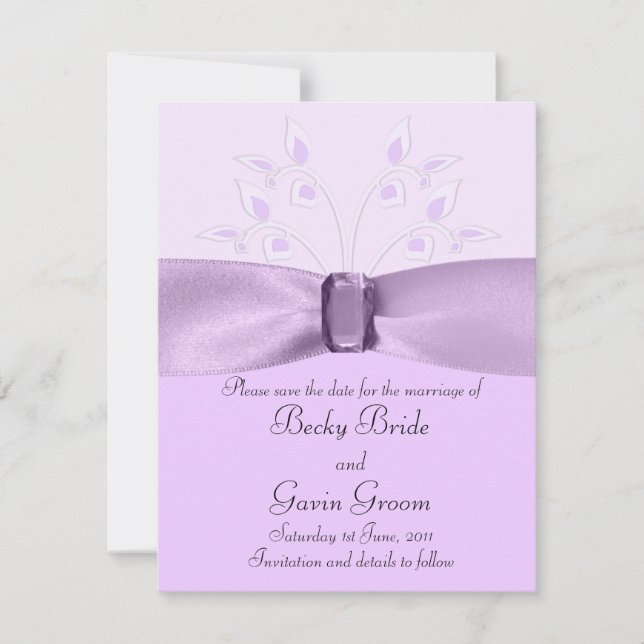 Save the Date Card Lavender Lane (Vorderseite)