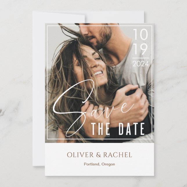 Save the Date Card Vintage Hochzeitserklärung (Vorderseite)