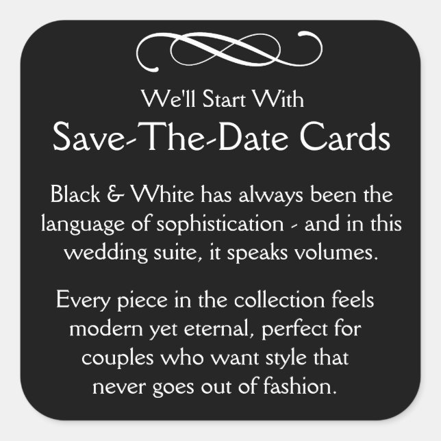 Save the Date Cards Quadratischer Aufkleber (Vorderseite)