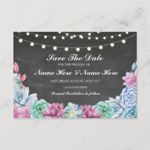 Save the Date Chalk Rustikale Lichtkarte