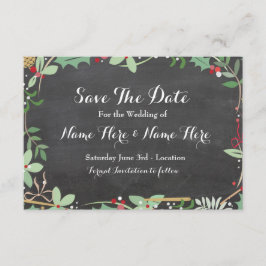 Save the Date Chalk Rustikale Winterferien Berries
