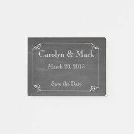 Save the Date, Chalkboard Rustic Vintage Wedding Post-it Klebezettel