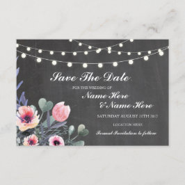 Save the Date Chalkboard Rustikale Leuchtenkarte