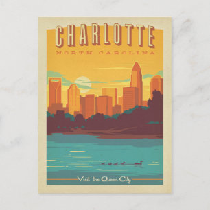 Save the Date - Charlotte, NC Ankündigungspostkarte
