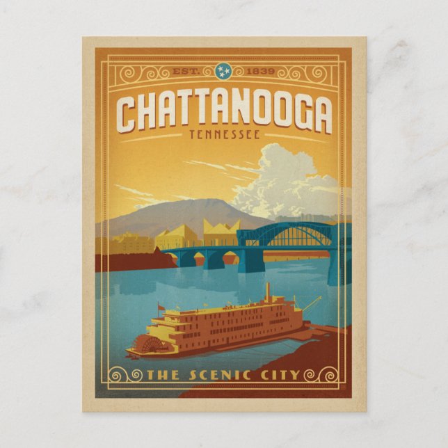 Save the Date - Chattanooga, TN Ankündigungspostkarte (Vorderseite)