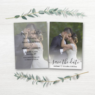 Save the Date chic kalligraphische Hochzeitsfeier  Mitteilungskarte