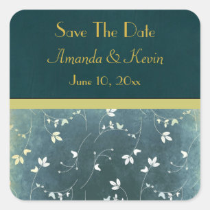Save The Date Chic Vintage Stil Quadratischer Aufkleber