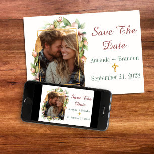 Save the Date Christliches Foto über die Blumenbah