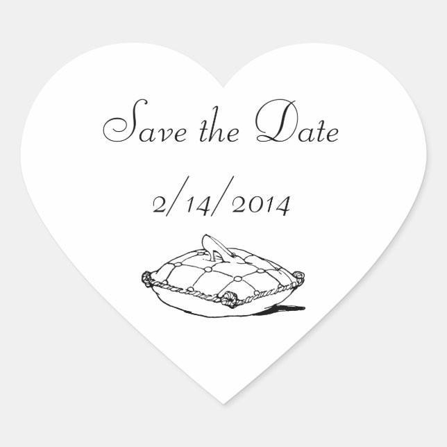 Save the Date Cinderella Slipper Heart Stickers (Vorderseite)