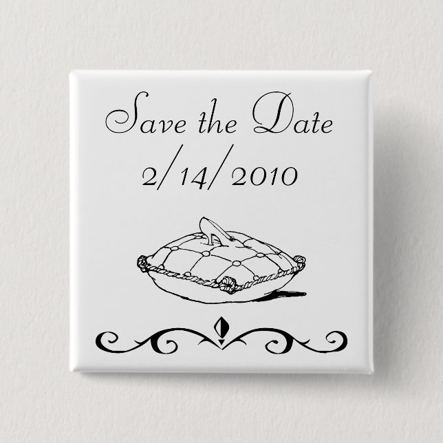 Save the Date Cinderella Slipper Messe Kunst Button (Vorderseite)