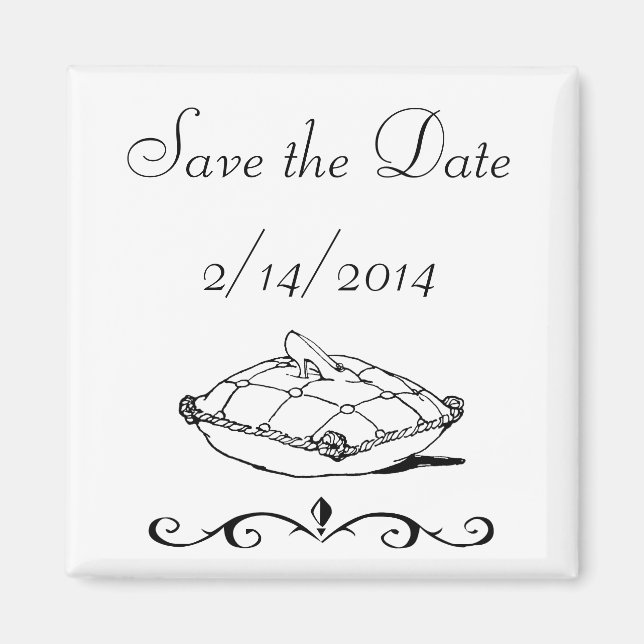 Save the Date Cinderella Slipper Messe Kunst Magnet (Vorne)