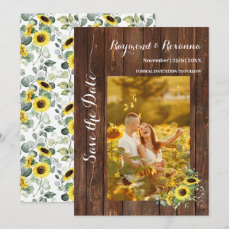 Save the Date Country Greenery Sonnenblumen Einladung