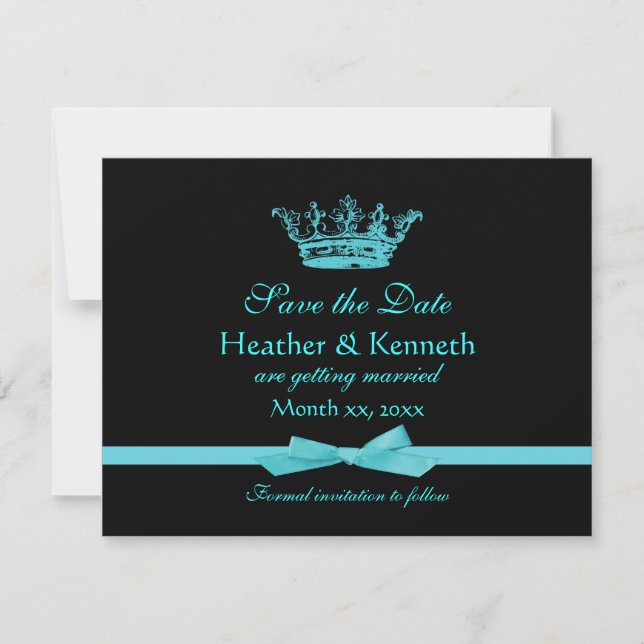 Save the Date Crown Blue (Vorderseite)