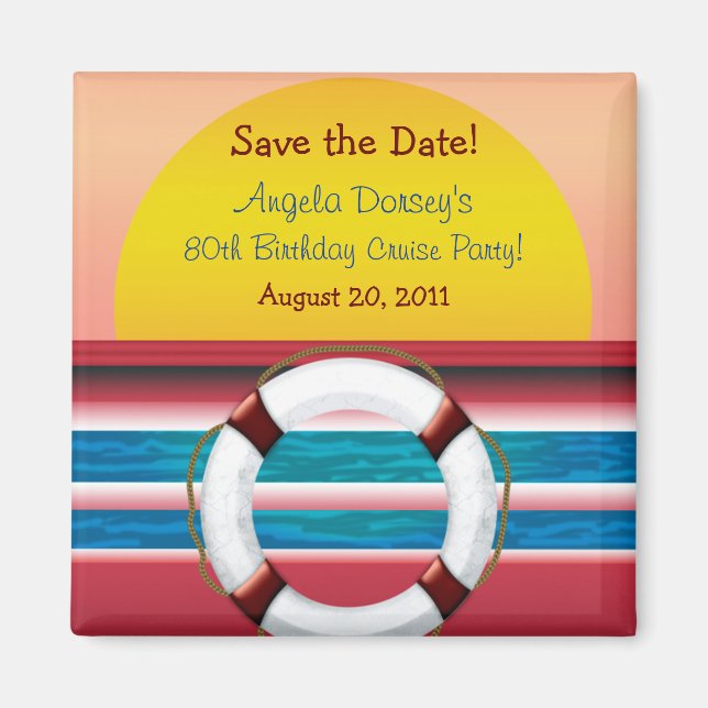 Save the Date Cruise Birthday Magnet (Vorne)