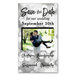 Save the Date Custom Foto Bokeh Wedding Magnetische Visitenkarte