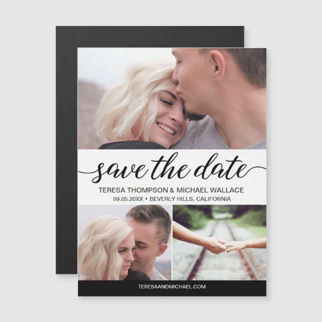 Save the Date Custom Fotos Hochzeitsankündigung Magneteinladung (Vorne/Hinten)