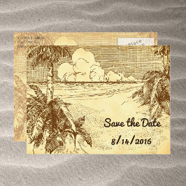 Save the Date Custom Vintag Beach Postcard Ankündigungspostkarte