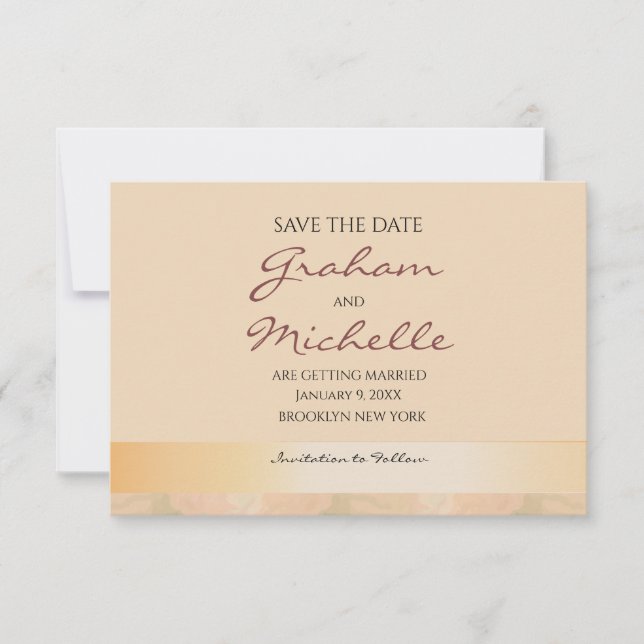 Save The Date | Daisies Peaches_Cream Background (Vorderseite)