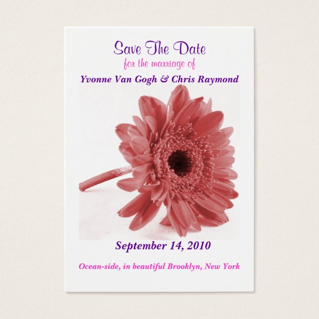 Save the Date Daisy Dusty Rose (Vorderseite)