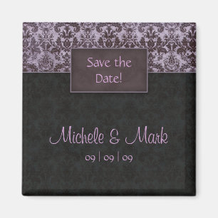 Save the Date Damast-Magnet lila Magnet