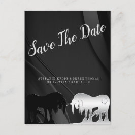 Save the Date das mystische Einhorn (schwarzer Swi Postkarte