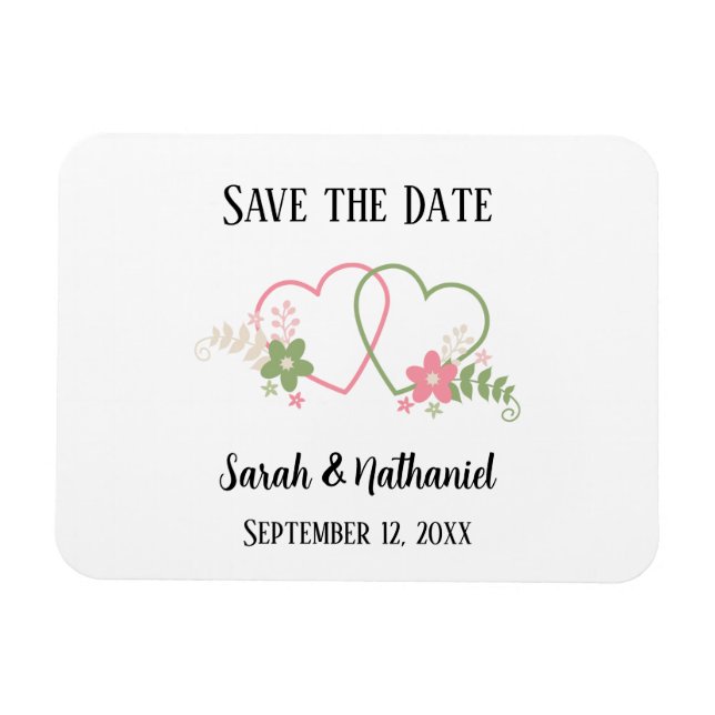 Save the Date Datum der zwei Schwerpunkte Braut- u Magnet (Horizontal)
