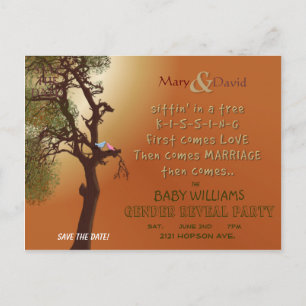 Save the Date decken Geschlecht Party auf Ankündigungspostkarte