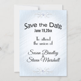 Save the Date delikates Blau Magneteinladung