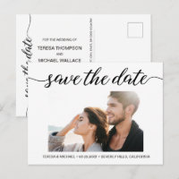 Save the Date der Verlobung für elegantes Skript-F